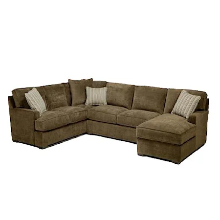 Contemporary 3-Piece Sectional with Chaise